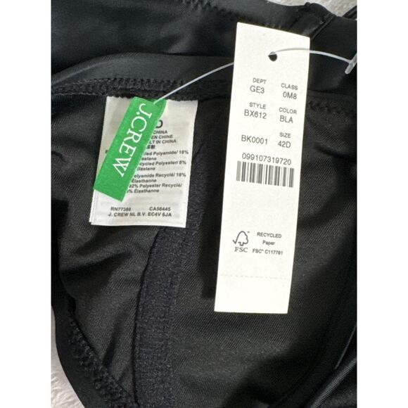 NWT J. Crew Balconette Underwire Bikini Top Black Size 42D - Picture 7 of 12